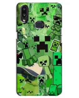 Чехол для Samsung Galaxy A10s (A107) с картинкой «Криперы Minecraft»