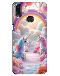 Чехол для Samsung Galaxy A10s (A107) с картинкой «Радуга и единороги»