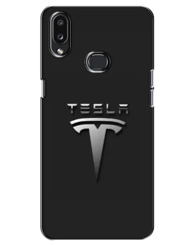 Чехол для Samsung Galaxy A10s (A107) с картинкой «Стальной логотип Tesla»