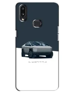 Чехол для Samsung Galaxy A10s (A107) с картинкой «Серебристый Cybertruck Tesla»