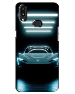 Чехол для Samsung Galaxy A10s (A107) с картинкой «Tesla в неоне»