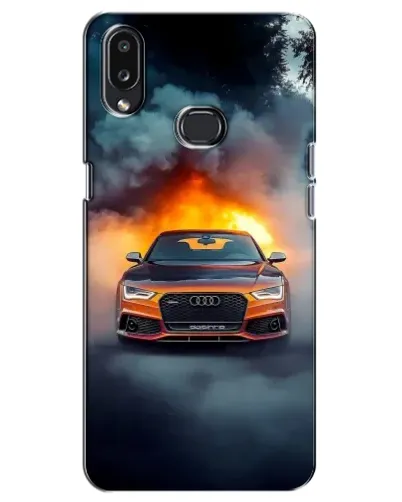 Чехол для Samsung Galaxy A10s (A107) с картинкой «Audi в огненном дыму»