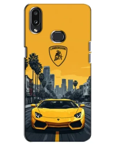 Чехол для Samsung Galaxy A10s (A107) с картинкой «Желтый Lamborghini город»