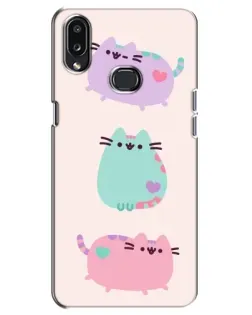 Чехол для Samsung Galaxy A10s (A107) с картинкой «Pusheen трио»