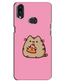 Чехол для Samsung Galaxy A10s (A107) с картинкой «Пушин с пиццей»