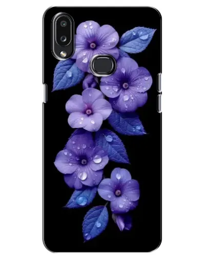 Чохол для Samsung Galaxy A10s (A107) з картинкою «Фіолетові квіти з росою»