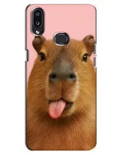Чехол для Samsung Galaxy A10s (A107) с картинкой «Капибара с языком» Чехол для Samsung Galaxy A10s (A107) с картинкой «Капибара с языком»