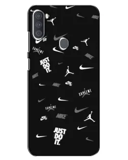 Чехол для Samsung Galaxy A11 (A115) с картинкой «Nike Black Pattern» Чехол для Samsung Galaxy A11 (A115) с картинкой «Nike Black Pattern»
