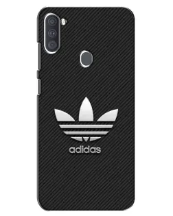 Чехол для Samsung Galaxy A11 (A115) с картинкой «Adidas Карбоновая текстура»
