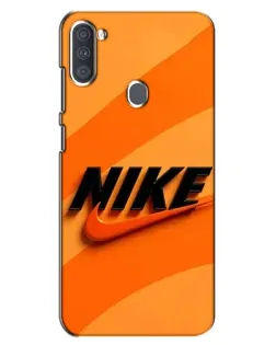 Чехол для Samsung Galaxy A11 (A115) с картинкой «Оранжевый драйв Nike» Чехол для Samsung Galaxy A11 (A115) с картинкой «Оранжевый драйв Nike»