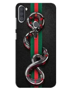 Чехол для Samsung Galaxy A11 (A115) с картинкой «Gucci — змея на полосе»