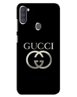 Чехол для Samsung Galaxy A11 (A115) с картинкой «Gucci — золото на черном»