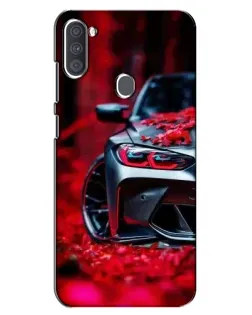Чехол для Samsung Galaxy A11 (A115) с картинкой «Спортивная BMW и цветы»