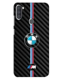 Чехол для Samsung Galaxy A11 (A115) с картинкой «Эмблема BMW и карбон»