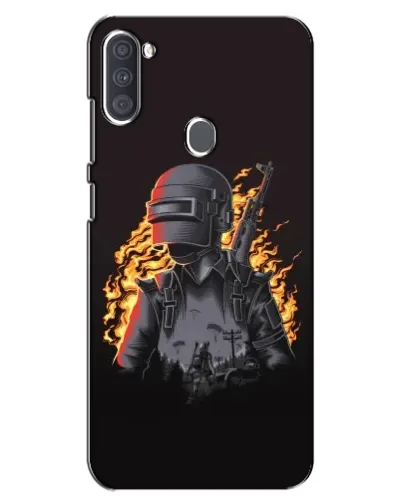 Чехол для Samsung Galaxy A11 (A115) с картинкой «PUBG — огненный силуэт»