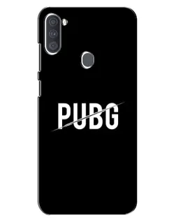 Чехол для Samsung Galaxy A11 (A115) с картинкой «PUBG — белый логотип»