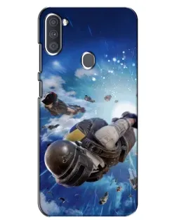 Чехол для Samsung Galaxy A11 (A115) с картинкой «Десант PUBG — прыжок»