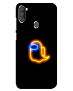 Чехол для Samsung Galaxy A11 (A115) с картинкой «Among Us неоновое сияние»