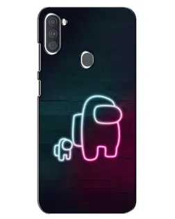 Чехол для Samsung Galaxy A11 (A115) с картинкой «Among Us неон-арт»