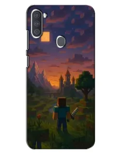 Чехол для Samsung Galaxy A11 (A115) с картинкой «Стив у башни» Чехол для Samsung Galaxy A11 (A115) с картинкой «Стив у башни»