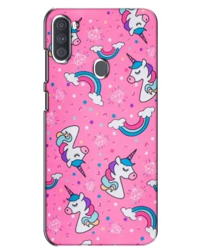 Чехол для Samsung Galaxy A11 (A115) с картинкой «Unicorn паттерн розовый»