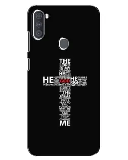 Чехол для Samsung Galaxy A11 (A115) с картинкой «Текстовый крест»
