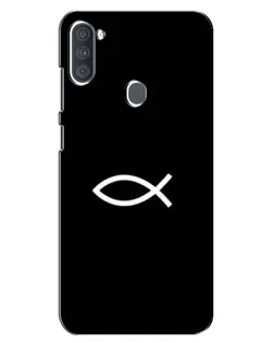 Чехол для Samsung Galaxy A11 (A115) с картинкой «Символ рыбы Jesus»