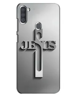 Чехол для Samsung Galaxy A11 (A115) с картинкой «Металлический крест Jesus»