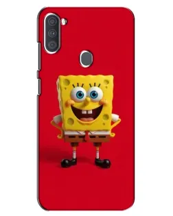 Чехол для Samsung Galaxy A11 (A115) с картинкой «Спанч Боб на красном»