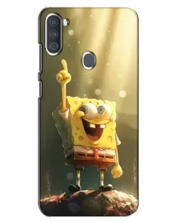 Чехол для Samsung Galaxy A11 (A115) с картинкой «Сияющий Спанч Боб»