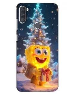 Чехол для Samsung Galaxy A11 (A115) с картинкой «Рождественский Спанч Боб»