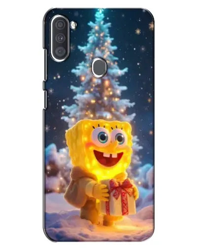 Чехол для Samsung Galaxy A11 (A115) с картинкой «Рождественский Спанч Боб»