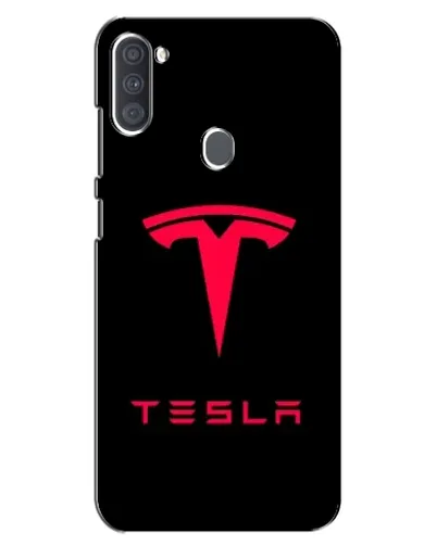 Чехол для Samsung Galaxy A11 (A115) с картинкой «Tesla Red Logo»