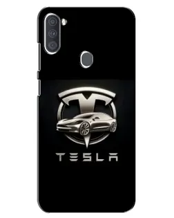 Чехол для Samsung Galaxy A11 (A115) с картинкой «Tesla — серебристое авто» Чехол для Samsung Galaxy A11 (A115) с картинкой «Tesla — серебристое авто»
