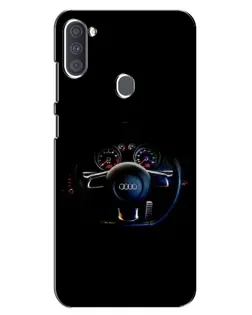 Чехол для Samsung Galaxy A11 (A115) с картинкой «Салон Audi — руль»