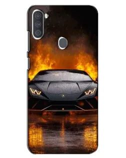 Чехол для Samsung Galaxy A11 (A115) с картинкой «Lamborghini в огне»