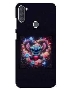Чехол для Samsung Galaxy A11 (A115) с картинкой «Stitch в цветах»