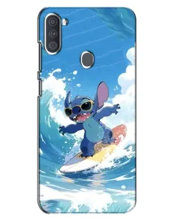 Чехол для Samsung Galaxy A11 (A115) с картинкой «Стич на волне»