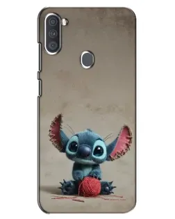 Чехол для Samsung Galaxy A11 (A115) с картинкой «Стич на коричневом фоне»