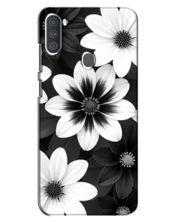 Чехол для Samsung Galaxy A11 (A115) с картинкой «Монохромные астры»