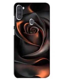 Чехол для Samsung Galaxy A11 (A115) с картинкой «Шелковая черная роза»
