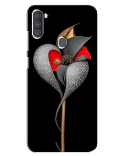 Чехол для Samsung Galaxy A11 (A115) с картинкой «Серебряный фантазийный цветок»