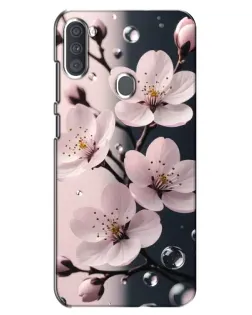 Чехол для Samsung Galaxy A11 (A115) с картинкой «Нежная сакура и капли»