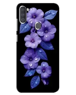 Чехол для Samsung Galaxy A11 (A115) с картинкой «Фиолетовые цветы с росою»