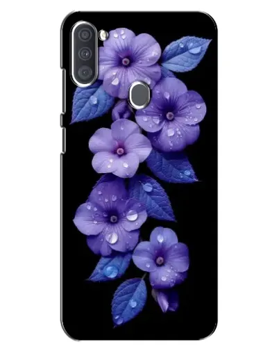 Чехол для Samsung Galaxy A11 (A115) с картинкой «Фиолетовые цветы с росою»