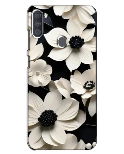 Чехол для Samsung Galaxy A11 (A115) с картинкой «Объемные белые цветы»