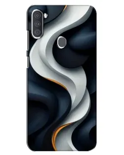 Чехол для Samsung Galaxy A11 (A115) с картинкой «Объемные черно-белые ленты» Чехол для Samsung Galaxy A11 (A115) с картинкой «Объемные черно-белые ленты»