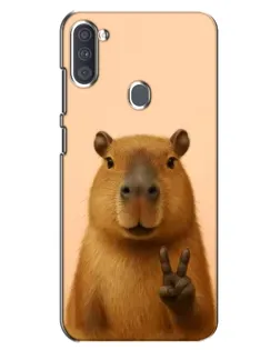 Чехол для Samsung Galaxy A11 (A115) с картинкой «Капибара виктория»
