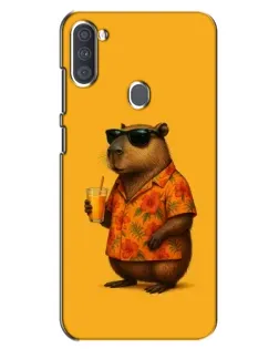 Чехол для Samsung Galaxy A11 (A115) с картинкой «Капибара на отдыхе»