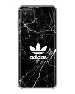 Чехол для Samsung Galaxy A12 с картинкой «Белый мрамор Adidas»